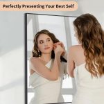 Koonmi Black Mirrors for Wall, 30x40 Inch Bathroom Mirror, Rectangular Wall Mirror for Living Room Bedroom Bathroom, Hangs Horizontally or Vertically - Image 3