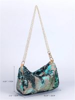 QWINEE Women's Sequin Floral Embroidery Evening Beaded Clutch Bags Elegant Mini Crossbody Purses Wedding Party Bag - Image 3