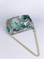 QWINEE Women's Sequin Floral Embroidery Evening Beaded Clutch Bags Elegant Mini Crossbody Purses Wedding Party Bag - Image 4