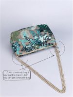 QWINEE Women's Sequin Floral Embroidery Evening Beaded Clutch Bags Elegant Mini Crossbody Purses Wedding Party Bag - Image 5