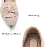 Flats for Womens Pointed Toe Ballet Flats with Bow Comfortable Knit Dressy Flats - Image 3