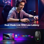 TECKNET Wireless Gaming Mouse Rechargeable - 8000 DPI, Long-Lasting 100Hrs Battery, RGB Backlit, 6 Programmable Buttons, Dual Connectivity (2.4G + USB-C) for PC, Mac, Laptop - Black - Image 4