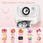 Kids Instant Print Camera,2.4 Inch Screen Kids Instant Cameras, Christmas Birthday Gifts for 3 4 5 6 7 8 9 10 Year Old Girls Boys, Portable Toddler Toy for Girls Age 3-12, White - Image 3