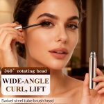 2PCS Ultra-Fine Lengthening Waterproof Quick-Dry Mascara, Iron Wand Mascara, Waterproof Metal Wand Mascaras, Long-lasting 3D Curling Eyelash, Smudge Proof and No Flaking (Black+Brown) - Image 4