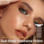 KYDA 2 Colors Brown Shimmer Eyeshadow Palette, Double Colors Pearl Eye Shadow for Women, High Pigment Sparkling Metal Glitter Eyeshadow, Lasting Waterproof Glitter Eyes Makeup, Vegan - Image 3