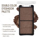 KYDA 2 Colors Brown Shimmer Eyeshadow Palette, Double Colors Pearl Eye Shadow for Women, High Pigment Sparkling Metal Glitter Eyeshadow, Lasting Waterproof Glitter Eyes Makeup, Vegan - Image 5