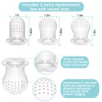 PandaEar 3 Pack Baby Fruit Food Feeder Pacifier with 3 Different Size Silicone Pouch, Silicone Teethers for Babies 3-6-12 Months, BPA Free Mesh Feeder, Baby Solid Food Essentials - Image 4