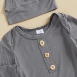 Merqwadd Baby Sleeper Gown Boy Girl 2-Pack Knotted Gown Newborn Nightgown with Hat Set Infant Sleepwear Pajamas - Image 4