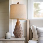 PoKat 20.25" Retro Farmhouse Table Lamp Set of 2 - Living Room & Bedroom Rustic Linen Bedside Nightstand Lamps for Kids, Study, Office - Resin, Suitable for Small Places - Image 4