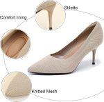 Women's Pumps Knitted Mesh Stilettos Dress Shoes Elegant Pointed Toe High Heels Comfortable Formal Work Office Business Shoes - Image 4