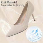 Women's Pumps Knitted Mesh Stilettos Dress Shoes Elegant Pointed Toe High Heels Comfortable Formal Work Office Business Shoes - Image 6