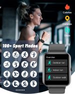 GRV Smart Watch for iOS and Android Phones (Answer/Make Calls), Watches for Men Women IP68 Waterproof Smartwatch Fitness Tracker Watch with Heart Rate/Sleep Monitor Steps Calories Counter (Black) - Image 4