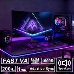 Amzfast 27 inch 200Hz Curved Gaming Monitor, FHD 1080P Computer Monitor with Built-in Speakers, MPRT 1ms with Fast VA Panel | 130% sRGB, 3000:1,1500R | 12 Months Warranty Exchange - Image 3