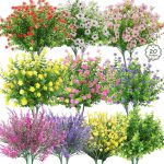 20 Bundles Realistic Artificial Flowers for Outdoors, UV Resistant No Fade Fake Flowers with Plastic Faux Shrubs Plants for Garden Patio Porch Window Box Home Wedding Farmhouse Outside Hanging Decor - Image 2