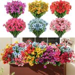 24 Bundles Realistic Artificial Flowers for Outdoors, Fake Flowers UV Resistant, Faux Plants Greenery Beautify Outdoor Hanging Planters Porch Patio Yard Garden Wedding Farmhouse Home Decor - Image 2