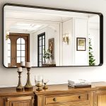 55"x 30" Black Bathroom Mirror - Aluminum Framed Wall Mirror, Bathroom Wall Mounted Vanity Mirror, Modern Bathroom Mirror, Bedroom, Living Room Wall Mirror, Hang Horizontally or Vertically - Image 2