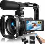 8K Video Camera Camcorder 2025 Latest 88MP Ultra HD Video Cameras Wifi Vlogging Camera for YouTube 18X Digital Video Cameras with 32G Card Microphone 6-Axis Anti-Shake IR Night Vision Video Recorder - Image 2