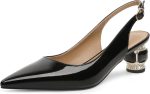 AUMOTED Women's Slingback Pumps Low Kitten Heels with Crystal Closed Pointy Toe Elegant Wedding Dress Party Shoes 2 in - Image 2