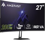 Amzfast 27 inch 200Hz Curved Gaming Monitor, FHD 1080P Computer Monitor with Built-in Speakers, MPRT 1ms with Fast VA Panel | 130% sRGB, 3000:1,1500R | 12 Months Warranty Exchange - Image 2