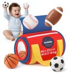 Baby Boy Toys 6-12 Months – My First Sports Bag Musical Infant Toys with 4 Sensory Balls – Basketball, Football, Baseball, Soccer – Rattle, Squeaker, Mirror for 3-6-9-12 Month Old Baby Christmas Gifts - Image 2