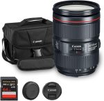Canon EF 24-105mm f/4L is II USM Lens | L-Series Standard Zoom with Image Stabilization & Advanced Optics | Ideal for Portraits, Weddings & Everyday Photography (1380C002) + Shoulder Bag + 64GB Card - Image 2