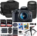 Canon EOS Rebel T7 DSLR Camera with 18-55mm & 75-300mm Lens Bundle with Canon 200ES EOS Shoulder Bag + 2X 64GB Extreme Memory Cards + Accessory Kit - Image 2