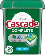 Cascade Complete Dishwasher Pods, Dishwasher Detergent, Dish Detergent Tab Tablets, Fresh, 100 Count - Image 2