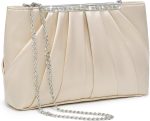 Dasein Elegant Pleated Evening Clutch Bags for Women Formal Handbags Purses for Wedding Party Prom with Sparkly Rhinestones - Image 2