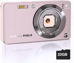 Digital Camera, 4K Cameras for Photography, Digital Point and Shoot Camera with 56Mp Autofocus 20X Zoom Anti Shake, Video Camera with 32GB SD Card for Adults, Teens, Beginners(Pink) - Image 2