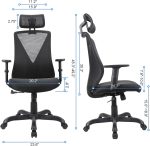 Ergonomic Office Chair with Adjustable Headrest and Armrest, Mesh Swivel Desk Chair with Storage Function for Work, Gaming - Image 2