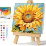 Framed Paint by Numbers Kit for Adults Beginners & Kids Ages 8-12, Sunflower Acrylic Easy Paint by Number with Frame, Watercolor Paint by Number Kits on Canvas Framed (10 * 10 Inch, without Easel) - Image 2