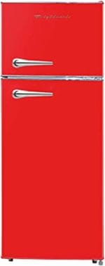 Frigidaire EFR786 Retro Apartment Size Refrigerator with Top Freezer - 2 Door Fridge with 7.5 Cu Ft of Storage Capacity, Adjustable Spill-Proof Shelves, Door & Crisper Bins, Red - Image 2