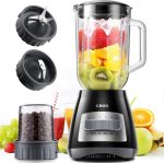 GDOR Blender, 52 Oz Glass Jar, Multi-Function Kitchen Blender & Grinder Combo, 9 Functions with Shakes, Puree, Crush Ice, and Chop, Max 700W, Self Cleaning - Image 2