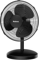 HOLMES 12" Table Fan, 75° Oscillation, 3 Speeds, 15° Adjustable Head Tilt, Ideal for Home, Bedroom or Office, Black - Image 2