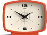 JONES CLOCKS® Film Desk Clock | Retro Rectangular Design | Orange | Retro Design, Blending mid Century Style with a Punchy Modern Finish for Shelf, Table, Mantel or Bedside - Image 2