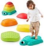 JOYIN 5 Pcs Turtle Balance Stepping Stones, Kids Turtle Path Jumping Stones, Toddler Obstacle Course Coordination Game Toys Indoor or Outdoor Play for Kids Aged 3+ - Image 2