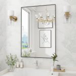 Koonmi Black Mirrors for Wall, 30x40 Inch Bathroom Mirror, Rectangular Wall Mirror for Living Room Bedroom Bathroom, Hangs Horizontally or Vertically - Image 2