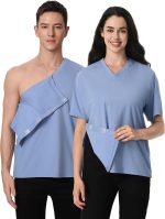 Magnetic Buttons Post Shoulder Surgery Recovery Shirt for Men V-Neck Tear Away Adaptive Chemo Port Clothing for Women - Image 2