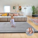 Mallify Ultra Soft 1.3" Thick Baby Play Mat for Floor, Extra Large Velvet Playpen Mat, Baby-Safe & Non-Slip Tummy Time Mat, Crawling for Babies, Toddlers, Infants, Kids, Easy Care, 79"x59", Gray - Image 2