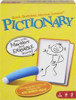 Mattel Games Pictionary Family Board Game for Kids, Adults and Game Night for 2 Teams with Erasable Markers, Boards and Sand Timer - Image 2