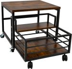 Mini Fridge Stand with Storage Moblie Fridge Table with Drawer Basket for Kitchen Dorm Used for Compact Beverage Refrigerators Upright Freezers - Image 2