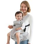 Momcozy Baby Carrier with Hip Seat, 2-in-1 Forward-Facing Carry for Active Babies, Detachable Hands-Free Carrier up to 44lbs, Breathable Infant Carrier Fits Waist Sizes up to 45 Inches, AirMesh Grey - Image 2