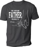 NAZENTI Personalize Best Grandpa Dad Ever Shirt - Custom Fist Bump Papa Father w Kid Name T-Shirt S-4XL Hoodie Sweatshirt - Image 2