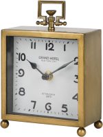 NIKKY HOME Small Gold Table Clock, Silent Non-Ticking Classic Battery Operated Decorative Mantel Desk Shelf Clock for Living Room Decor - Image 2