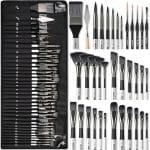 Nicpro 36pcs Paint Brush Set, Professional Paintbrushes with Palette Knife and Cloth Roll, Suitable for Artists and Beginners for Acrylic Painting, Oil, Watercolor, Gouache - Image 2