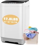 Nictemaw Portable Washing Machine, 17.8Lbs Portable Washer Machine, 2.4Cu.ft Compact Laundry Washer and Dryer Combo with Drain Pump, 10 Wash Programs 8 Water Levels for Apartment RV Dorm-Glass Cover - Image 2