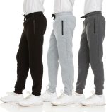 PURE CHAMP 3Pk Boys Sweatpants Fleece Athletic Workout Kids Clothes Boys Joggers with Zipper Pocket and Drawstring Size 4-20 - Image 2