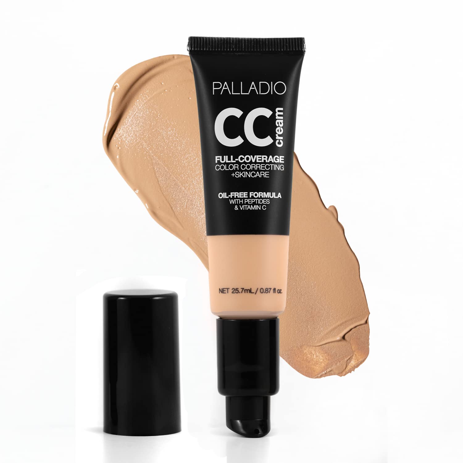 Palladio Full-Coverage Color Correction CC Cream, Oil-Free with Peptides & Vitamin C, Best for Correcting Redness and Uneven Skin Tone, Buildable Foundation Coverage (Med 30N) - Image 2