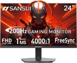 SANSUI Gaming Monitor, 24 Inch 200Hz 180Hz, FHD 1080P 1ms 110% sRGB Computer Monitor, HDMI DP Ports VESA Support for Game Office (HDMI Cable Included ES-G24F4H) - Image 2