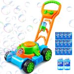 SLOOSH Bubble Lawn Mower Toddler Toys - Spill-Proof Bubble Machine Pretend Gardening Play Toy for Age 1 2 3 1-3 Year Old Baby Boys Indoor Outdoor Use, Push Toys Xmas Christmas Birthday Gifts (Blue) - Image 2